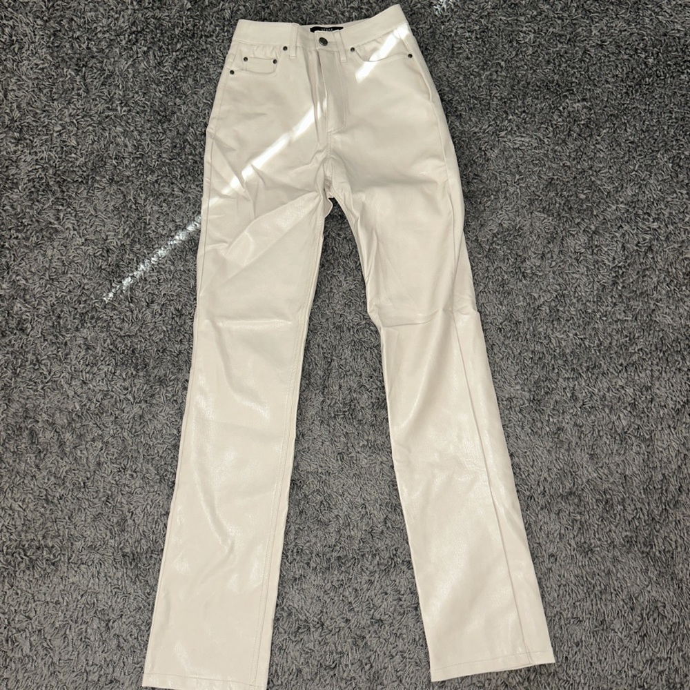 Cream leather pants!